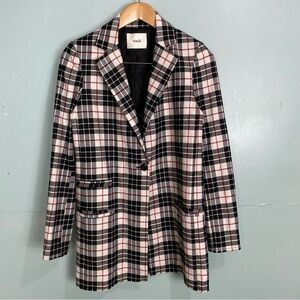 Suoli Tartan Plaid Red‎ Black White Blazer Jacket Sz IT 40